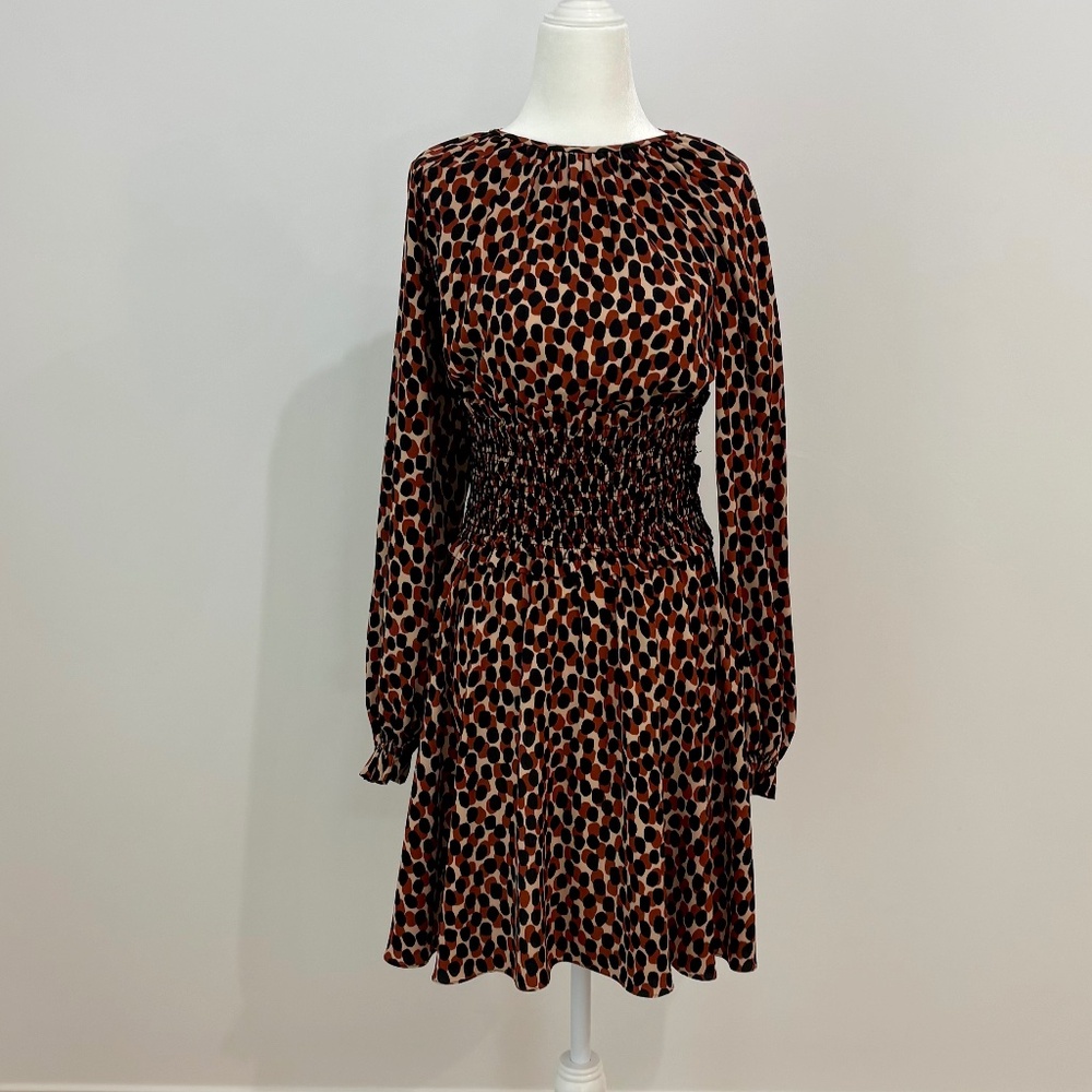 Kate Spade Long Sleeve Leopard Print Dress Small